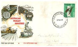 (123) Australia - Cover FDC - 1969 - Primary Industry (4 Cover Set) - FDC