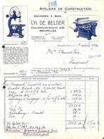 Ateliers De Construction Machines à Bois Ch De Belder, Ch. De Ninove 236 Bruxelles 1930 (Illustrée) - 1900 – 1949