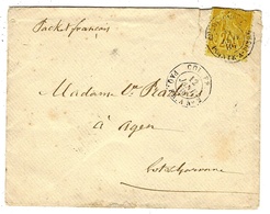 1886- Lettre Pour La France Affr. N° 92  Oblit. Guadeloupe  Pointe à Pitre + Octog. COL.FR  PAG.FR. A  N°2 - Covers & Documents