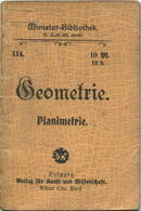 Miniatur-Bibliothek Nr. 114 - Geometrie Planimetrie Von O. Cato - 8cm X 11cm - 64 Seiten Ca. 1900 - Verlag Für Kunst Und - Other & Unclassified