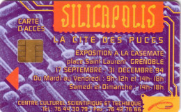 FRANCE CARTE A PUCE CHIP CARD GEMPLUS CITE DES PUCES SILICAPOLIS ACCES UT RARE - Ausstellungskarten