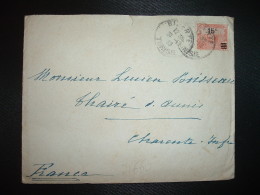 LETTRE Pour La FRANCE TP 10c Surch.15c OBL.30-12 19 BIZERTE TUNISIE - Brieven En Documenten