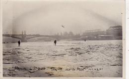 Carte Photo,allemagne,rhénanie Palatinat,MAYENCE,MAINZ EN 1929,glaçon Sur Le Rhin,glace,skieur,neige - Mainz