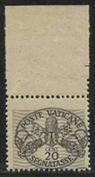 1946 Vaticano Vatican SEGNATASSE RIGHE LARGHE CARTA GRIGIA 20c MNH** F.Biondi POSTAGE DUE - Segnatasse