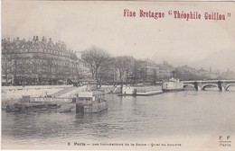 F75-003 PARIS - Les Inondations De La Seine - Quai Du Louvre - COLLECTION THEOPHILE GUILLON - Inondations