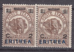 Italy Colonies Eritrea 1924 Sassone#80 Mint Never Hinged Pair - Erythrée