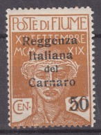 Fiume 1920 Carnaro, Sassone#141 Michel#11 Mint Hinged - Fiume