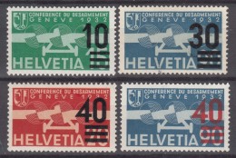 Switzerland Airmail 1936 Mi#291-293 And 1937 Mi#310 Mint Hinged - Ungebraucht