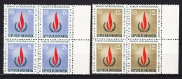 Indonesia 1968 Mi#596-597 Mint Never Hinged Blocks Of Four - Indonesia