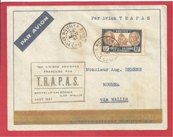 Y&T N°159   AIR TRAPAS  NOUMEA   Vers NOUMEA Via WALLIS    1947  2 SCANS - Covers & Documents