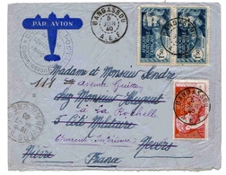 Centrafrique Lettre Avion Censurée Bangassou Juin 1940 Censored Airmail Cover - Lettres & Documents