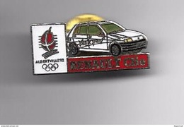 Delcampe - PINS Automobile Renault Clio Blanche Vive Le Sport Jeux Qlympiques Albertville /  Signé COJO 1991 Base Argentée / 33NAT - Renault
