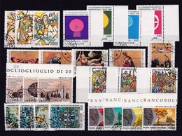 1989 1990 Vaticano Vatican 7 Serie USATE: SEOUL, GERARCHIA ECCLESIASTICA, S. ANGELA MERICI, NATALE, A, WILLIBRORD, D.... - Used Stamps