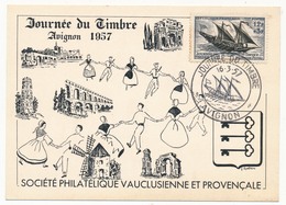 FRANCE - Carte Locale - Journée Du Timbre 1957 - Service Maritime Postal - AVIGNON (Vaucluse) - 1957 - Día Del Sello