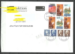 DENMARK Dänemark 2018 Cover To Estonia With Many Nice Stamps Queen Castle Boat Postman - Cartas & Documentos