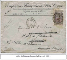 Congo Lettre Brazzaville 1926 Entête Compagnie Bas Congo Cover - Briefe U. Dokumente