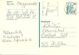 DBR 1979 Karlsruhe >> Hilden / Europa - Postkarten - Gebraucht