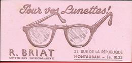 Buvard Ancien LUNETTERIE - R.BRIAT OPTICIEN SPECIALISTE à MONTAUBAN - Illustration De Lunettes - L