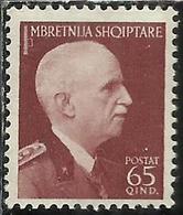 ALBANIA 1939 1940 ORDINARIA 65 Q MNH - Albanie