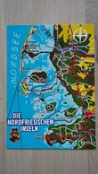 Ansichtskarte Mit Einer Landkarte Der Nordfriesischen Inseln - Nordfriesland