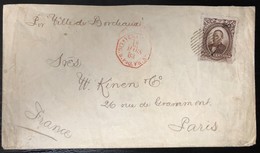 Mexique 1883 N°69 12 Correos Brun (chiffre 383) Oblitéré Dateur Francais Rouge Paq Fr Ligne B "Vera Cruz" Signé Calves - México