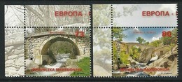 MACEDONIA/ MAKEDONIA/ MAKEDONIEN -EUROPA 2018 - "PUENTES.- BRIDGES - BRÜCKEN - PONTS".- SERIE De 2 V. CANTO De HOJA - 2018