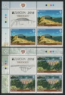 MALTA  -EUROPA 2018 - PUENTES.- BRIDGES - BRÜCKEN - PONTS".- 2 BLOCS De  3 SERIES + VIÑETA - 2018