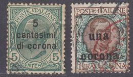 DALMAZIA, OCCUPAZIONE ITALIANA - 1921/1922 - Lotto 2 Valori USATI: Unificato 2 E 6. - Dalmatie