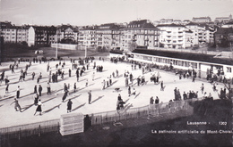 SUISSE OUEST,SWISS,VAUD,HELVETIA ,LAUSANNE,la Patinoire Artificielle De MONT CHOISI,patineur,CARTE PHOTO KERN 1939 - Lausanne