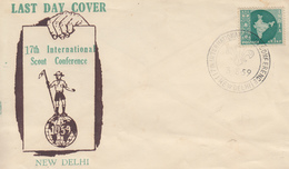 Enveloppe  Dernier  Jour   INDE   Conférence  Internationale  Du  SCOUTISME    NEW  DELHI   1959 - Autres & Non Classés