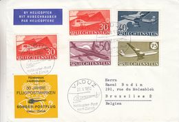 Liechtenstein - Lettre De 1960 - Oblit Vaduz - Vol Par Hélicoptère Vaduz Zürich - Avions - Hélécoptères - Brieven En Documenten