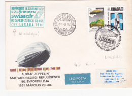 Befürdet 16.03.81 50 Jährigen Swissair Budapest-Z¨rich SR 469 Zur LURABA 1981 - Storia Postale