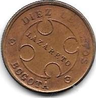 *Colombia Bogota Lepra  Coinage 10 Centavo 1901 B Km L3  Vf+ Look !!!!!! Rare !!!! - Colombia