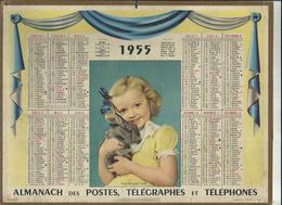 Calendrier  G-F  De  1955  -Manque Page Du Departement Au Dos - Formato Grande : 1941-60