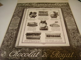 ANCIENNE PUBLICITE CHOCOLAT DE ROYAT A LA MARQUISE DE SEVIGNE 1913 - Chocolat