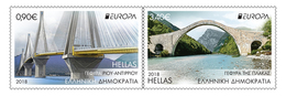 Griekenland / Greece - Postfris / MNH - Complete Set Europa, Bruggen 2018 - Unused Stamps