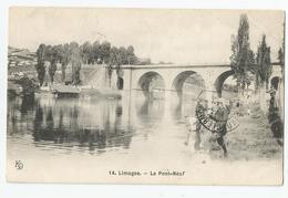 87 Limoges Le Pont Neuf Pecheur 1909 - Limoges