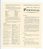 Dépliant Touristique, Portugal, 1970, Renseignements Généraux , 6 Pages , 2 Scans , Frais Fr 1.45 E - Dépliants Touristiques