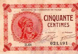CINQUANTE CENTIMES - Chambre De Commerce Paris - Chambre De Commerce