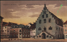 AK/CP Karlstadt Am Main  Marktplatz   Gel/circ.ca  1920    Erhaltung/Cond.  2 , Eckknick  Nr. 00412 - Karlstadt