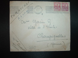 LETTRE Par Avion Pour La FRANCE TP 3F + TP 1F50 OBL.MEC.20 III 1947 TUNIS RP TUNISIE - Brieven En Documenten