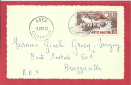 Y&T N°PA43 INAUGURATION DU BARRAGE D'EDEA    Vers BRAZAVILLE 1953 - Covers & Documents