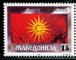 AS4969 Macedonia 1992 National Flag Change Value 1V MNH - Stamps