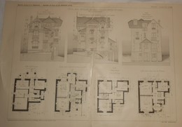 Plan D'une Villa Aux Côteaux De Saint Cloud En Seine Et Oise. M. L. Larlat, Architecte. 1910. - Obras Públicas