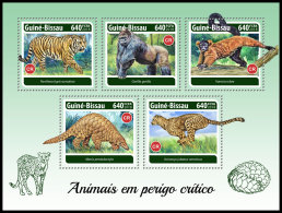 GUINEA BISSAU 2018 MNH** Gorillas Red Vari Endangered Species M/S - IMPERFORATED - DH1820 - Gorilas