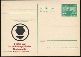 1980 7980 Finsterwald, Amtl. Ganzsache 10 Pf. Neptunbrunnen + Amtl. Zudruck (prähistor. Keramik), - Prähistorie / Prehis - Sonstige & Ohne Zuordnung