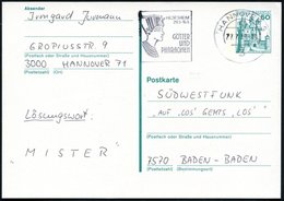 1979 (27.7.) 3 HANNOVER 3, Maschinen-Werbestempel Für Ausstellung In Hildesheim Mit Pharao-Kopf, Bedarfskarte (Bo.405 A  - Other & Unclassified