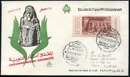 1959 (22.12.) ÄGYPTEN, 10 M. Rettung Der Nubischen Monumente (UNESCO) Inl.-FDC (Mi.68) - Alt-Ägypten, Assur, Babylon / A - Autres & Non Classés