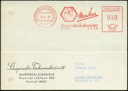 1957 (5.4.) WUPPERTAL-ELBERFELD, Absender-Freistempel "Mekur" (Merkurkopf Mit Flügelhelm), (Reg.Lochung Geschl.), Firmen - Autres & Non Classés