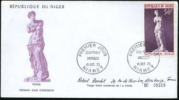 1973 (15.10.) NIGER, 50 F. Venus Auf Motivgleichem Übersee-FDC (Mi.404 EF) - Antike Griechische Und Römische Mythologie  - Other & Unclassified